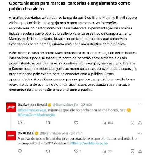 case "Bruno Mars", Budwiser e Brahma
